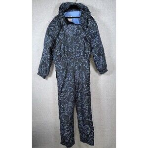 Vintage 1980s 80s One Piece Colmar Ski Suit Italy Blue Floral Paisley Womens L